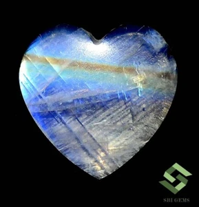Zertifiziert Regenbogen Mondsteine Herzform Cabochon 15x15 mm 6,70 cts lose Edelsteine - Bild 1 von 6
