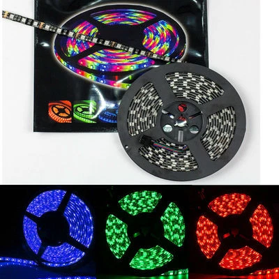 SUPERNIGHT Black PCB 16.4ft/5M 60Leds/M 3528 or 5050 SMD 300LEDs LED Light Strip Waterproof