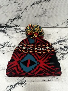 Pendleton Pom Bright Aztec 100% Wool Beanie hat Unisex One Size Outdoor Hiking - Picture 1 of 4