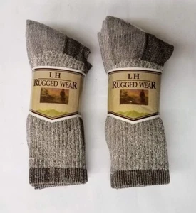 6 Paar braun melierte Wanderstiefel halbhohe Acrylmischung Socken Small-Med KOSTENLOSER VERSAND - Bild 1 von 4