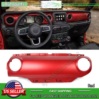 Passenger Dashboard Cover Trim Panel For 2018-24 Jeep Wrangler JL/Gladiator Red - Изображение 1 из 4