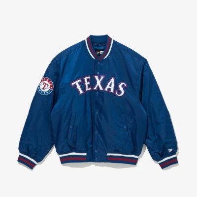 NEW ERA Texas Rangers MLB Stadium Mens Nylon Bomber Varsity Jacket Asian - Image 1 of 4