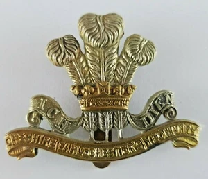 Cheshire Earl of Chesters Yeomanry Cap Badge Bi-Metal - Gaunt - Slider to Rear - Foto 1 di 3