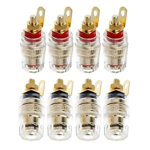 8* Amplifier Speaker Terminal Binding Post Banana Plug Gold Plated Socket 4mm - Picture 1 of 9