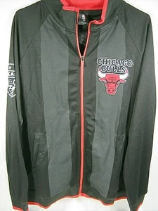 New Chicago Bulls Full Zipper Jacket Men’s Size X-Large Black/Red Very Nice - Picture 1 of 9