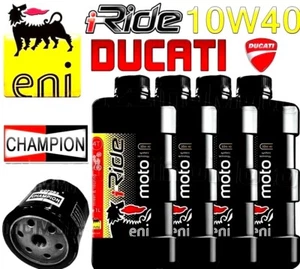 KIT TAGLIANDO OLIO ENI i-RIDE 10W40 FILTRO CHAMPION DUCATI Monster 600 1999 2000 - Imagen 1 de 1