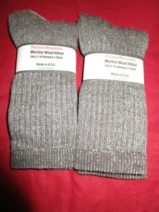 2 Pares Medianos Pocono 75% Lana Merino Senderista Mujer Calcetín 5-10 Hecho en EE. UU. - Imagen 1 de 4