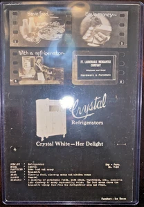 RARE 1920s CRYSTAL REFRIGERATORS FT. LAUDERDALE, FL Linenboard Ad Proof - Picture 1 of 4