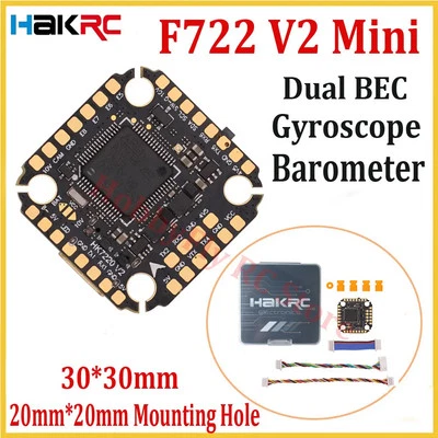 HAKRC F722 V2 Mini Flight Controller 5V/10V Dual BEC Barometer Dual Gyroscope - Image 1 of 4