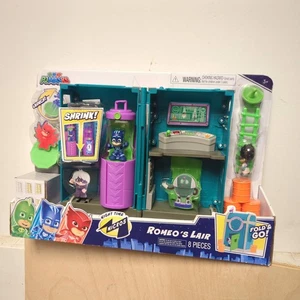 PJ Masks Catboy Romeo’s Lair 8pc Playset Fold & Go Figures Nighttime Micros New - Picture 1 of 14