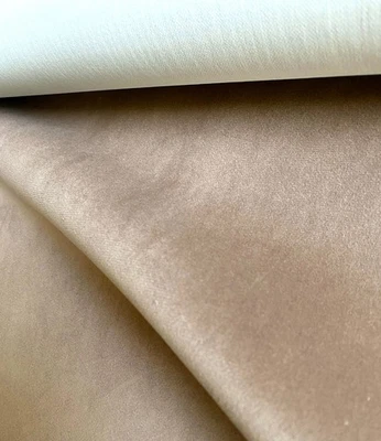 2.4 metres mid natural velvet upholstery fabric FREE POSTAGE - Image 1 of 2