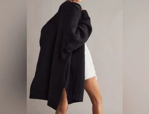 FREE PEOPLE Nightingale Slouchy Knit Cardigan Sweater Sz Large - Picture 1 of 12