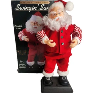 Columpio Electrónico Papá Noel Animado Baile De Colección 1999 16" Alto LEER - Imagen 1 de 18