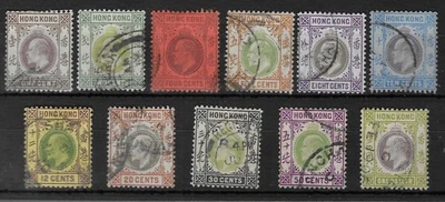 HONG KONG 1903 CROWN CA WATERMARK SET TO $1. GOOD-FINE USED SG. 62 - 72.  (E915) - Image 1 of 2