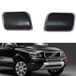Washer Nozzle Cover Cap 1 Pair Accessories Black Front Bumper Headlight - Picture 1 of 2