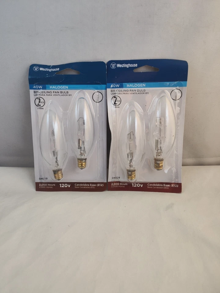 Pack Of 2 (4 Bulbs) Westinghouse 40w B9.5 Candelabra  Torpedo Light Bulb - Image 1 of 4