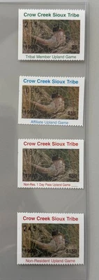 1997 Crow Creek Sioux Tribe Reservation Stamps Upland Game - CC# 144-147 - Image 1 of 2