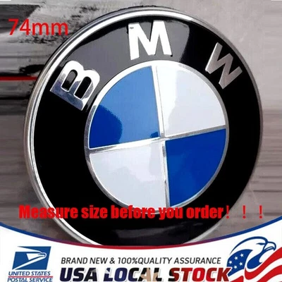 Fits BMW 74mm/2.9IN Trunk Replacement Emblem Badge Roundel F22 23 30 31 E46 E90 Foto 1 de 4