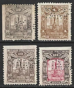 Mexico 1910 Set METALES PRECIOSOS Revenue Tax Precious metal production and sale - Picture 1 of 1
