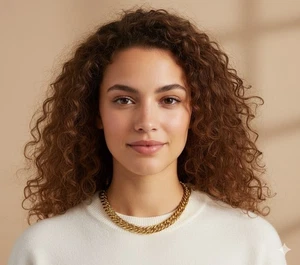 Collar Gargantilla Vintage Perla Erwin Gruesa Tono Oro Amarillo Eslabón Cadena 16" - Imagen 1 de 3