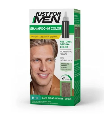 Champú Just For Men color H-15 Dk rubio/marrón más claro cabello nuevo Foto 1 de 4