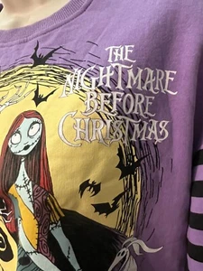 NEW Disney Tim Burton Nightmare Before Christmas Youth L 10-12 Sweatshirt Purple - Picture 1 of 12