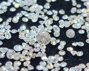 Natural Small Round Diamond, Color H-J, Clarity SI1 - I1, Sizes .8 - 4 mm, Melee - Picture 1 of 7