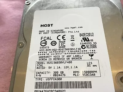 HUS156030VLF400/0B24476 HGST 300 GB,Internal,15000 RPM,3.5" HARD DRIVE - Image 1 of 3