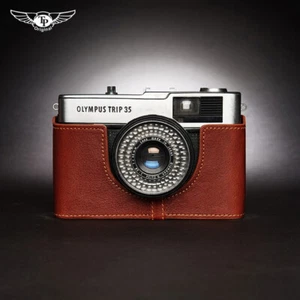 Olympus Trip35 Half Case Camera Retro Cover Genuine Leather Insert TP Handmade - Picture 1 of 15