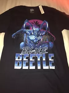 DC Comics Blue Beetle Super Hero Short Sleeve Navy T-Shirt Size Med 38-40 - Picture 1 of 3