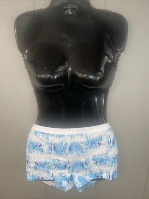 Hanes Blue White Cool Dry  100% Cotton Boyshort Panty Sissy Underwear  Size 2X - Image 1 of 3