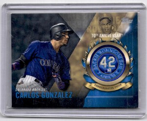 2017 Topps Jackie Robinson Day Commemorative Logo Patches Carlos Gonzalez
