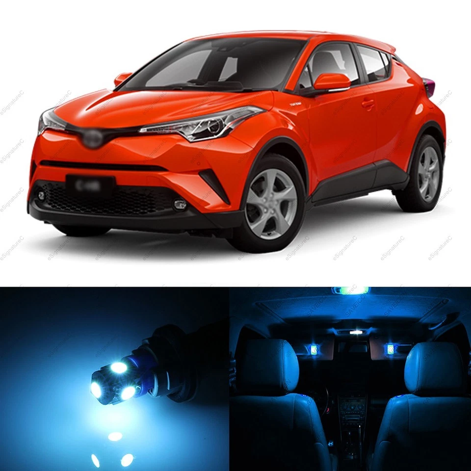 Paquete de 10 luces interiores LED azul hielo para Toyota C-HR CHR 2018-2021 + HERRAMIENTA Foto 1 de 4