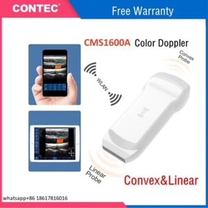 CMS1600A Handheld Wireless Color Doppler Ultrasound Scanner Machine Dual Probe - Picture 1 of 17