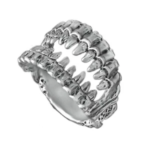 Jaw Unisex Sterling Silver Ring, Available from 6 to 13US - Picture 1 of 7