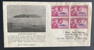 1955 Pitcairn Islands First Day cover FDC To Atlanta GA Usa Island Cachet - Picture 1 of 2