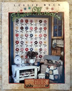 * Leslie Beck ~ FLOWER MOSAICS ~ Quilt Pattern Book 12 Designs 2000 - Picture 1 of 5