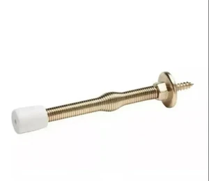 LOT of 4 - Everbilt 245 542 3" Bright Brass Finish Light Duty Spring Door Stop - Picture 1 of 3