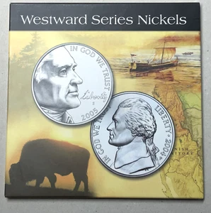 HISTORIC COIN PROOF SET- Whitman Westward Series Nickels! GOLD TONED PR - Picture 1 of 11