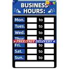 Business Hours Sign Hours of Operation Signs for Window / Door (Blue)