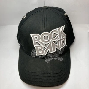 Rock Band Video Game Studded Black Hat Flex Size Medium Raised Embroidered Logo - Picture 1 of 11