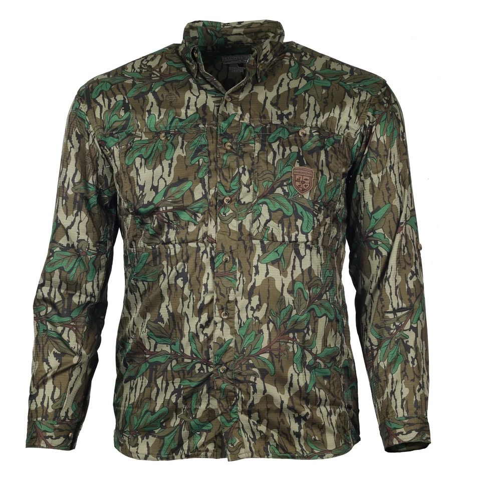 Mossy Oak Gamekeeper Mens NTN Long Sleeve Button Down Camo Hunting Shirt - Image 1 of 1