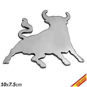 PEGATINA ADHESIVO CROMADO COCHE TORO RELIEVE EMBLEMA CAR BULL ESPAÑA SPAIN CHROM - Imagen 1 de 4