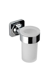 Croydex Flexi-Fix Bathroom Tumbler Frosted Glass & Chrome Holder - Shoreditch - Picture 1 of 6