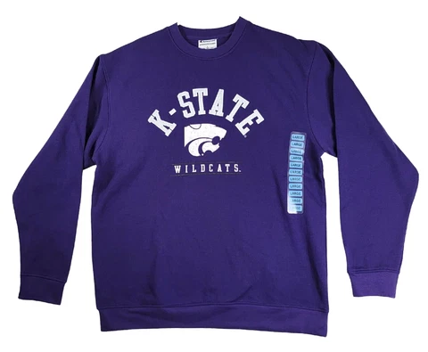 Champion Kansas State Wildcats Pullover Crewneck Sweatshirt Size L Purple NWT Cover