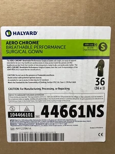 (36X) HALYARD SIZE SMALL 44661NS GOWN SURGICAL SMALL LEVEL 4 AAMI BREATHABLE - Picture 1 of 7