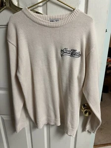 Vtg Dio Moda Mens Med Off White Urban Hip Hop Sweater New York 90s Acrylic - Picture 1 of 7
