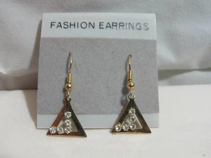 Pendientes de alambre con dije de cristal en forma de triángulo - Imagen 1 de 2