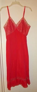 De colección Luxite Deslizamiento Completo Rojo Naranja Mujer Talla 36 Nylon Encaje - Imagen 1 de 4