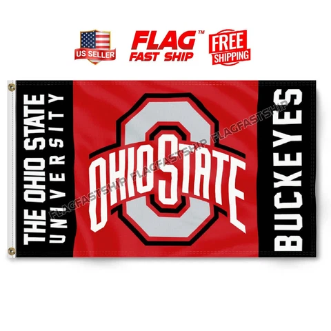 Ohio State University Buckeyes Flag 3x5 Banner Football NEW Free USA Shipping Cover